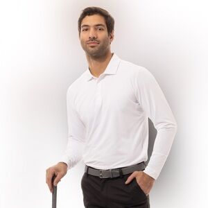 SanSoleil men’s white UV 50 long sleeve shirt